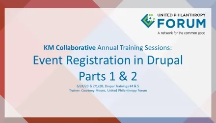 Title Slide for 2020 Drupal 7 Event Registration Trainings Part 1 and 2
