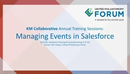 Title Slide for Managing Events in Salesforce Recording from June 2020