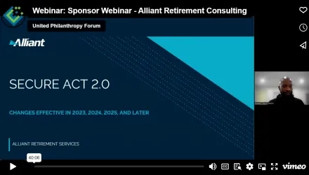 Sponsor Webinar - Secure Act 2.0 and Retirement Plans for Nonprofit Organizations
